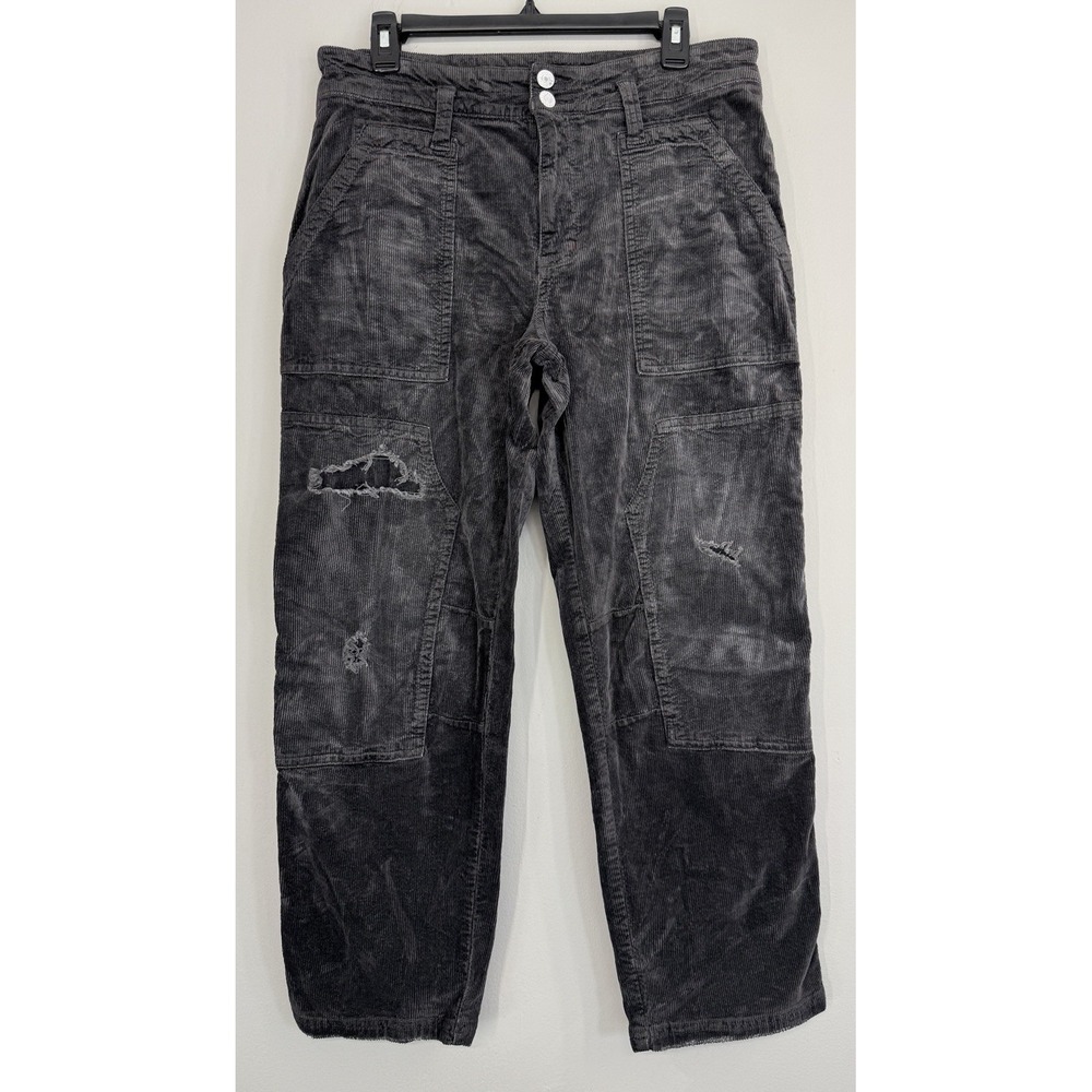 Pilcro Anthropologie Wanderer Corduroy Pants Sz 32P Double Knee Distressed